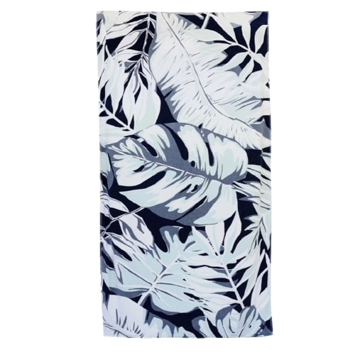 Seakeeper Pool Towel, Bold Palm Leaf Print, 80% Combed Cotton/20% SEAQUAL Upcycled Poly, 40x72, 2lbs